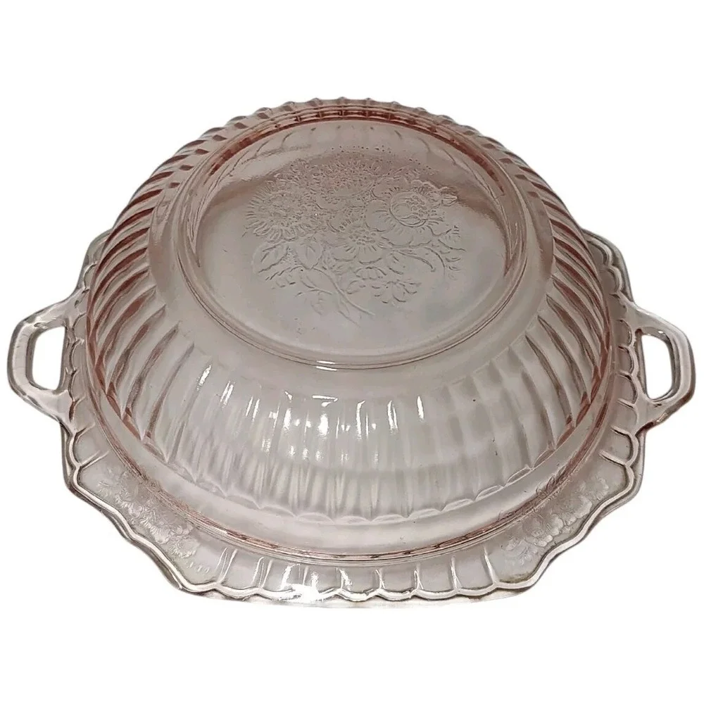 Vintage Anchor Hocking Serving Bowl Mayfair‎ Open Rose Pink Depression Glass